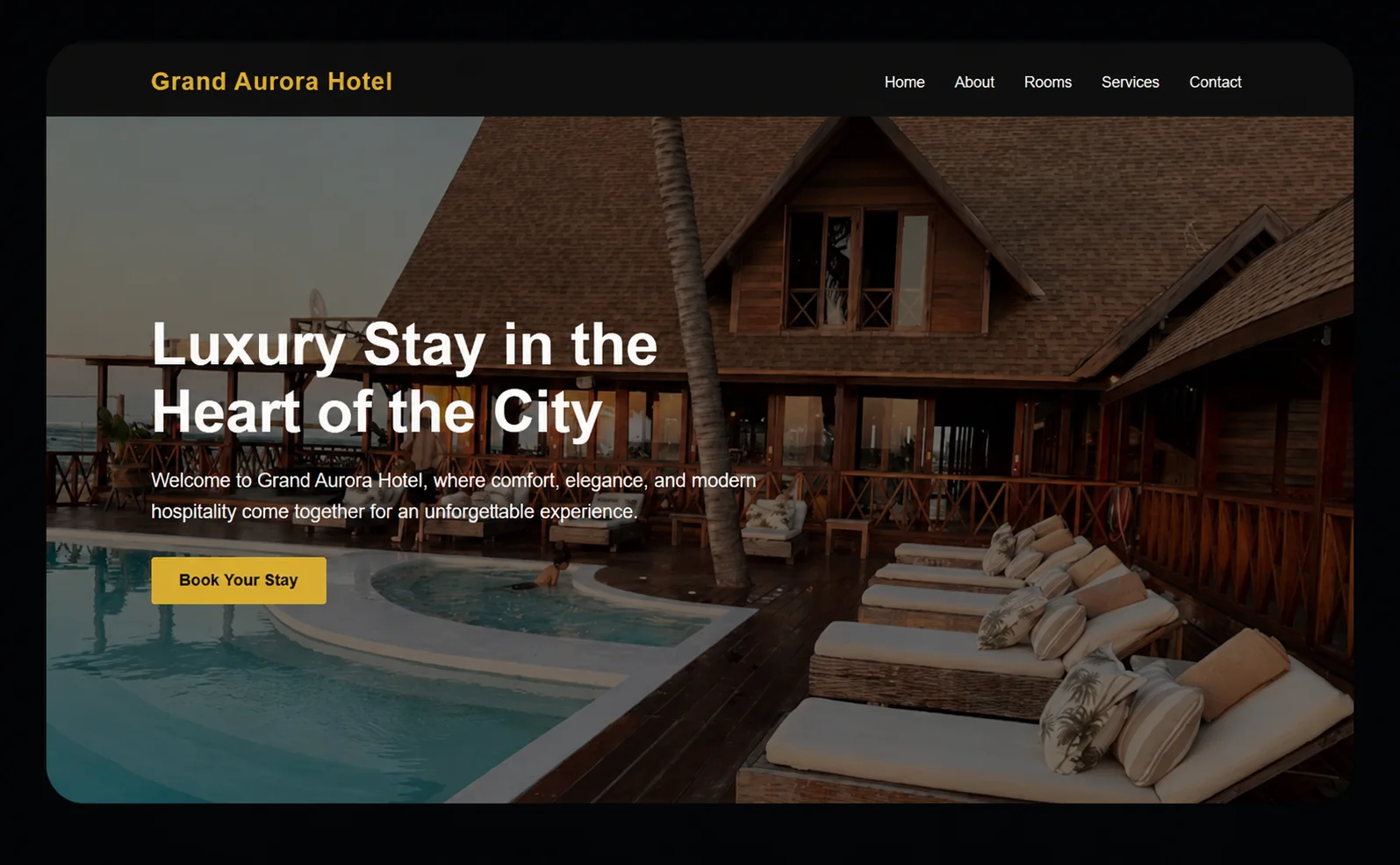 Grand Aurora Hotel website sample