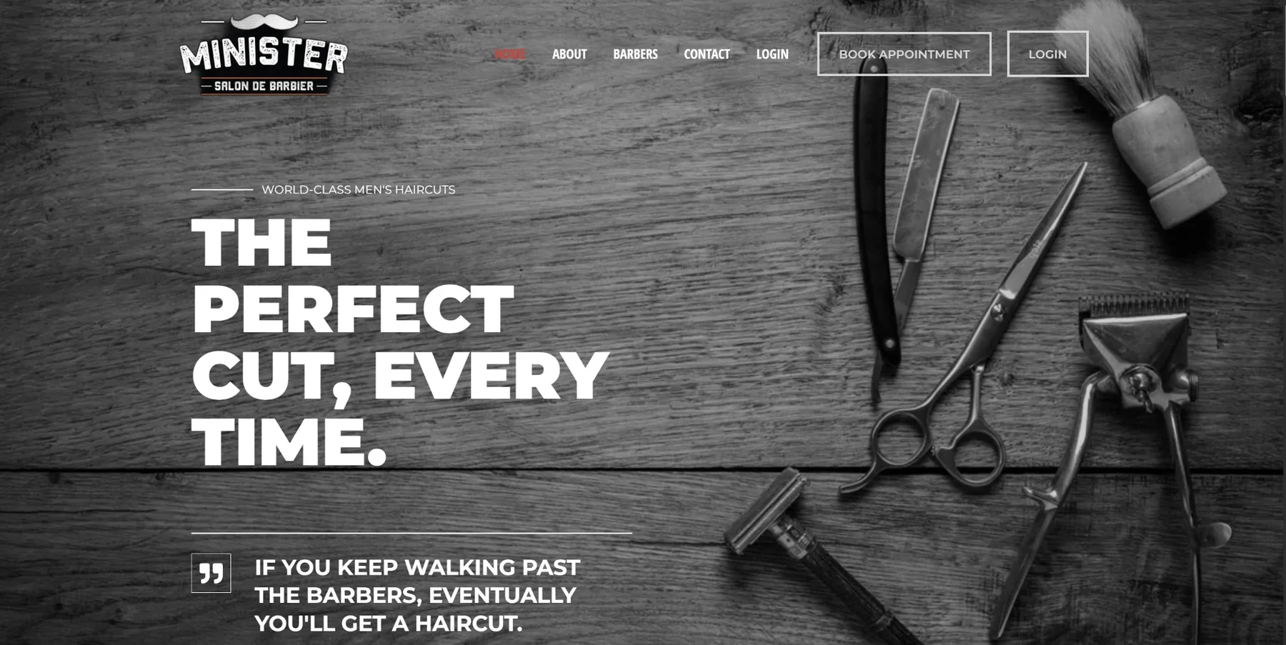 Minister Barber Shop website sample